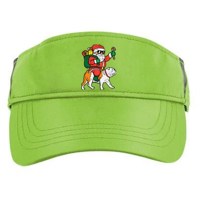 Santa Riding English Bulldog Christmas Xmas Adult Drive Performance Visor