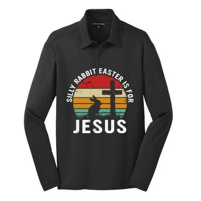 Silly Rabbit Easter Is For Jesus Religious Happy Easter Day Silk Touch Performance Long Sleeve Polo