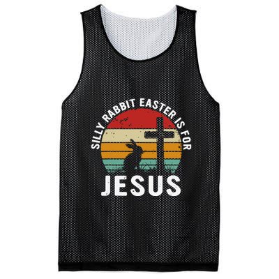 Silly Rabbit Easter Is For Jesus Religious Happy Easter Day Mesh Reversible Basketball Jersey Tank