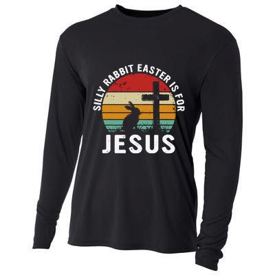 Silly Rabbit Easter Is For Jesus Religious Happy Easter Day Cooling Performance Long Sleeve Crew