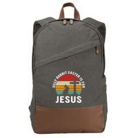 Silly Rabbit Easter Is For Jesus Religious Happy Easter Day Cotton Canvas Backpack