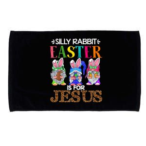 Silly Rabbit Easter Is For Jesus Gnomes Leopard Pattern Meaningful Gift Microfiber Hand Towel