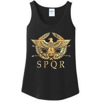 Spqr Roman Empire Standard Eagle Emblem Vintage Gold Shield Ladies Essential Tank