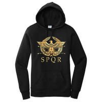 Spqr Roman Empire Standard Eagle Emblem Vintage Gold Shield Women's Pullover Hoodie