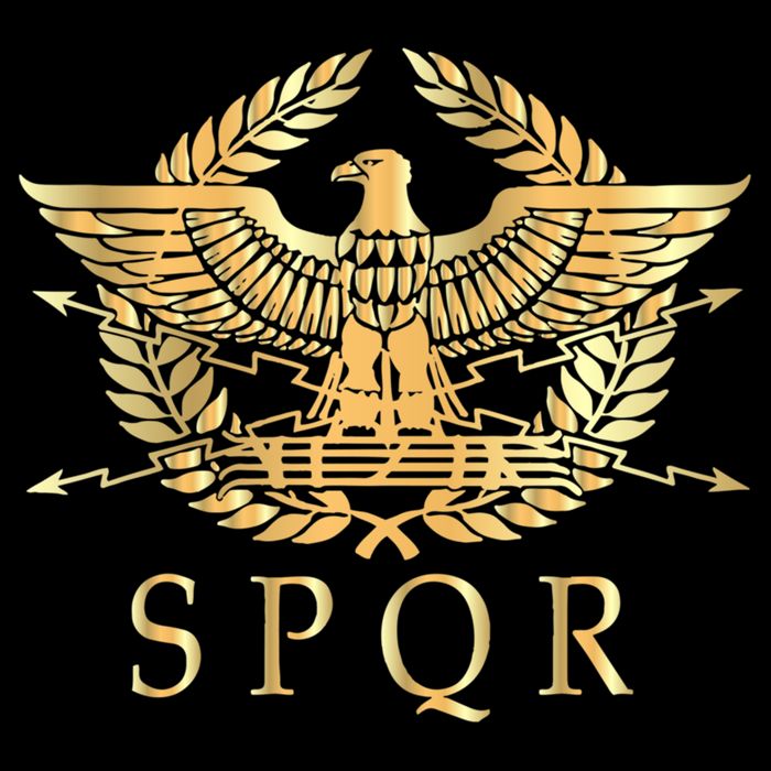 Spqr Roman Empire Standard Eagle Emblem Vintage Gold Shield Baby Bodysuit