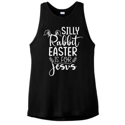 Silly Rabbit Easter Is For Jesus Christian Religious Christ Ladies PosiCharge Tri-Blend Wicking Tank