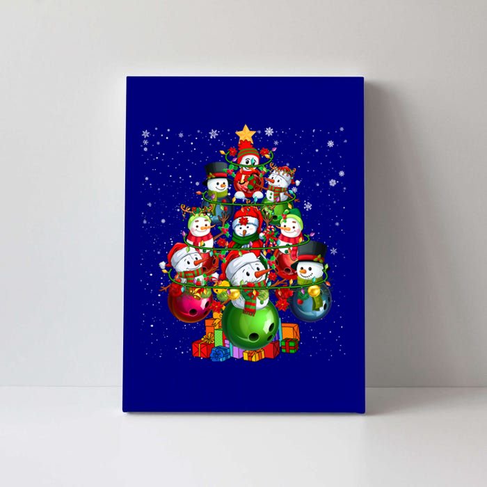 Santa Reindeer Elf Bowling Balls Snow Xmas Tree Player Gift Canvas