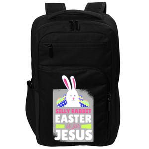 Silly Rabbit Easter Is For Jesus Funny Eggs Impact Tech Backpack