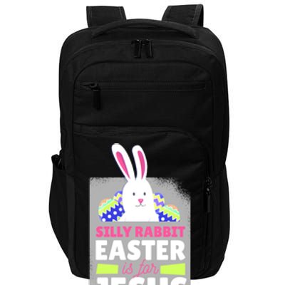 Silly Rabbit Easter Is For Jesus Funny Eggs Impact Tech Backpack