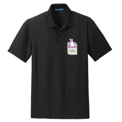 Silly Rabbit Easter Is For Jesus Funny Eggs Dry Zone Grid Polo