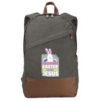 Silly Rabbit Easter Is For Jesus Funny Eggs Cotton Canvas Backpack