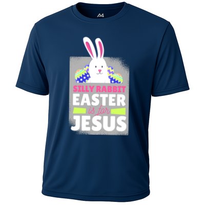 Silly Rabbit Easter Is For Jesus Funny Eggs Performance Shirt