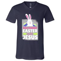 Silly Rabbit Easter Is For Jesus Funny Eggs V-Neck T-Shirt