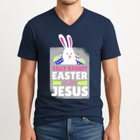 Silly Rabbit Easter Is For Jesus Funny Eggs V-Neck T-Shirt