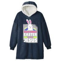 Silly Rabbit Easter Is For Jesus Funny Eggs Hooded Wearable Blanket