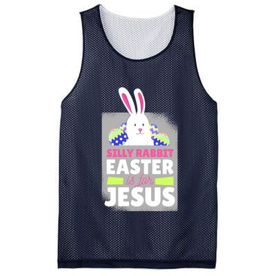 Silly Rabbit Easter Is For Jesus Funny Eggs Mesh Reversible Basketball Jersey Tank