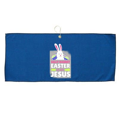 Silly Rabbit Easter Is For Jesus Funny Eggs Large Microfiber Waffle Golf Towel