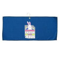Silly Rabbit Easter Is For Jesus Funny Eggs Large Microfiber Waffle Golf Towel