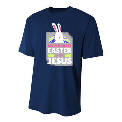 Silly Rabbit Easter Is For Jesus Funny Eggs Youth Performance Sprint T-Shirt