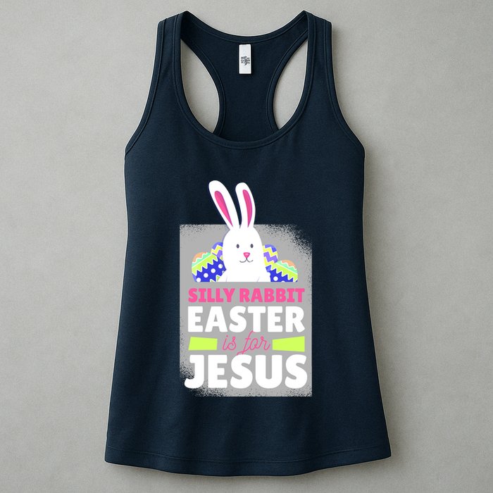 Silly Rabbit Easter Is For Jesus Funny Eggs Womens Tank Top