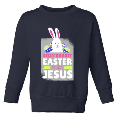 Silly Rabbit Easter Is For Jesus Funny Eggs Toddler Sweatshirt