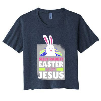 Silly Rabbit Easter Is For Jesus Funny Eggs Crop Top