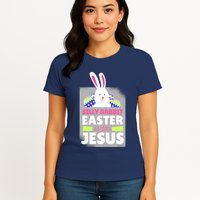 Silly Rabbit Easter Is For Jesus Funny Eggs Womens T-Shirt