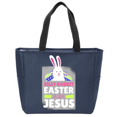 Silly Rabbit Easter Is For Jesus Funny Eggs Zip Tote Bag