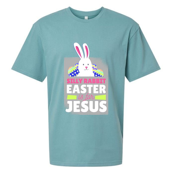 Silly Rabbit Easter Is For Jesus Funny Eggs Sueded Cloud Jersey T-Shirt