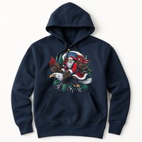 Santa Riding Eagle Usa Flag Christmas Hoodie