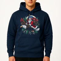 Santa Riding Eagle Usa Flag Christmas Hoodie
