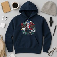 Santa Riding Eagle Usa Flag Christmas Hoodie