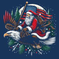 Santa Riding Eagle Usa Flag Christmas Zip Tote Bag