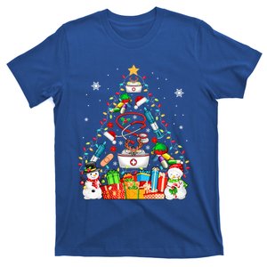 Santa Reindeer Elf Nurse Tools As Christmas Tree Lights Great Gift T-Shirt