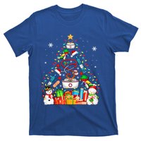 Santa Reindeer Elf Nurse Tools As Christmas Tree Lights Great Gift T-Shirt