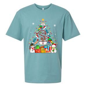 Santa Reindeer Elf Nurse Tools As Christmas Tree Lights Great Gift Sueded Cloud Jersey T-Shirt