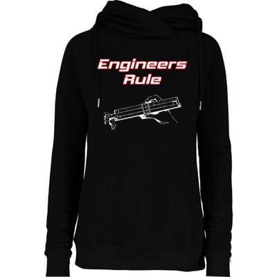 Slide Rule Engineers Rule Vintage Old School Womens Funnel Neck Pullover Hood