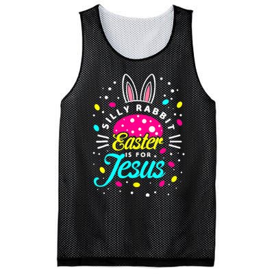 Silly Rabbit Easter Is For Jesus | Bunny Christians Mesh Reversible Basketball Jersey Tank