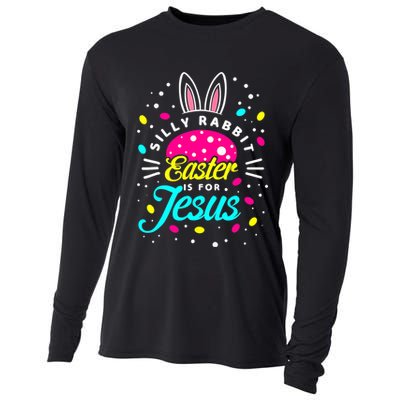 Silly Rabbit Easter Is For Jesus | Bunny Christians Cooling Performance Long Sleeve Crew