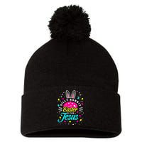Silly Rabbit Easter Is For Jesus | Bunny Christians Pom Pom 12in Knit Beanie
