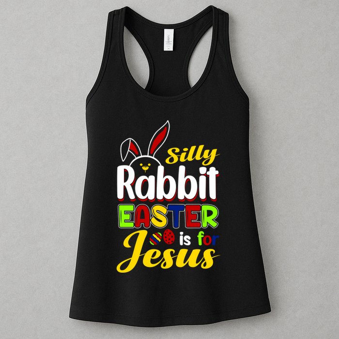 Silly Rabbit Easter Is For Jesus Funny Easter Womens Tank Top