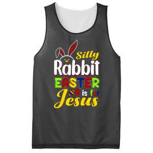 Silly Rabbit Easter Is For Jesus Funny Easter Mesh Reversible Basketball Jersey Tank