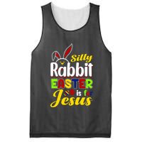 Silly Rabbit Easter Is For Jesus Funny Easter Mesh Reversible Basketball Jersey Tank