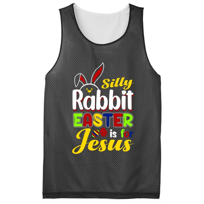 Silly Rabbit Easter Is For Jesus Funny Easter Mesh Reversible Basketball Jersey Tank