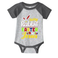 Silly Rabbit Easter Is For Jesus Funny Easter Infant Baby Jersey Bodysuit