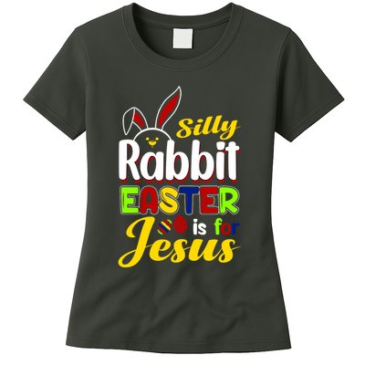 Silly Rabbit Easter Is For Jesus Funny Easter Womens T-Shirt