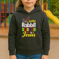 Silly Rabbit Easter Is For Jesus Funny Easter Kids Hoodie