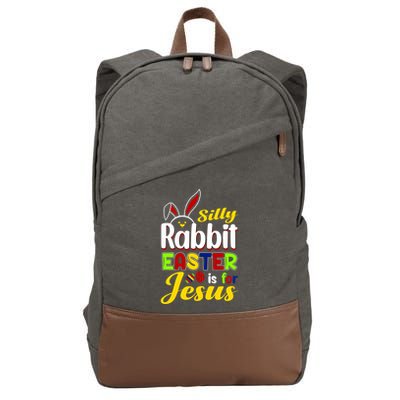 Silly Rabbit Easter Is For Jesus Funny Easter Cotton Canvas Backpack