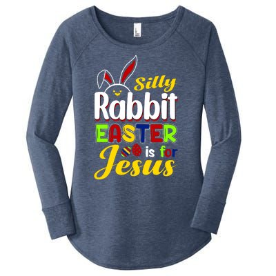 Silly Rabbit Easter Is For Jesus Funny Easter Women's Perfect Tri Tunic Long Sleeve Shirt