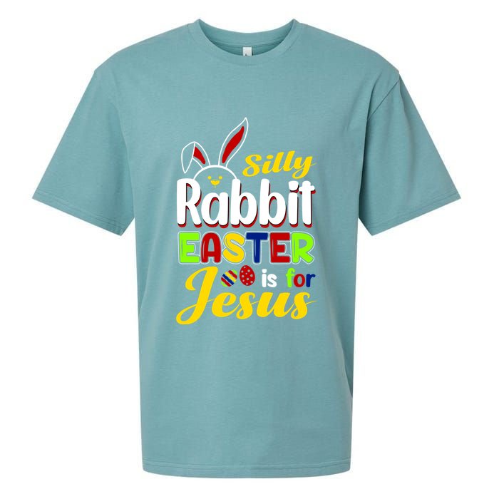Silly Rabbit Easter Is For Jesus Funny Easter Sueded Cloud Jersey T-Shirt